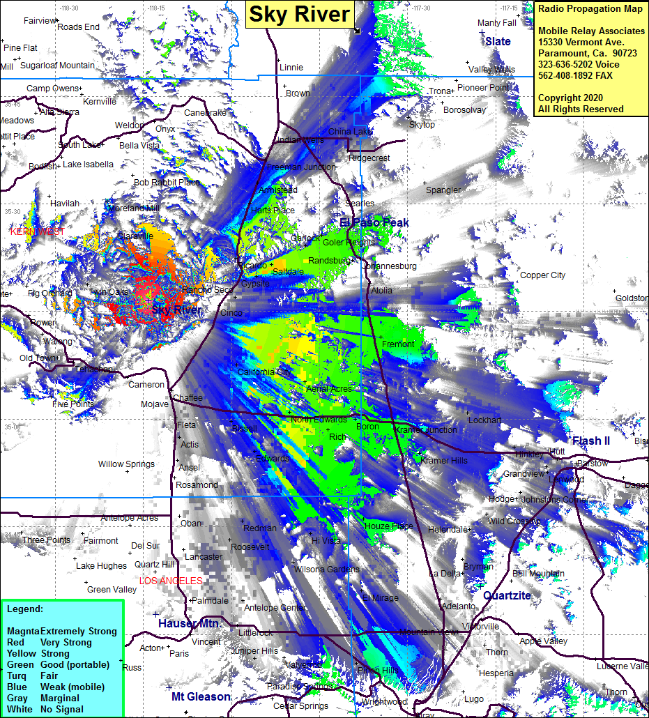 heat map radio coverage Sky River